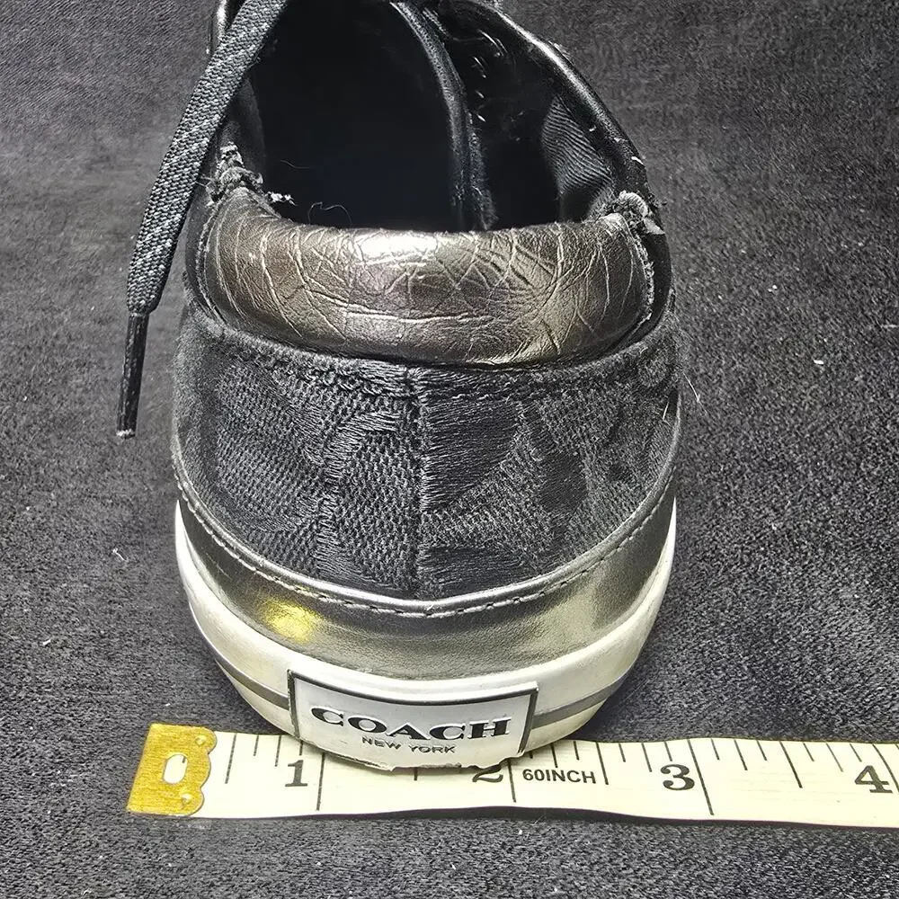 Coach Felix Black Low Top Canvas Lace Up Sneakers Shoes